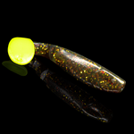 Relax Lures Kopyto 4L Brown Yellow Tail Gold Glitter (11cm)