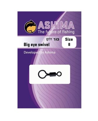 Ashima Big Eye Swivel Size 8 goudvoorn