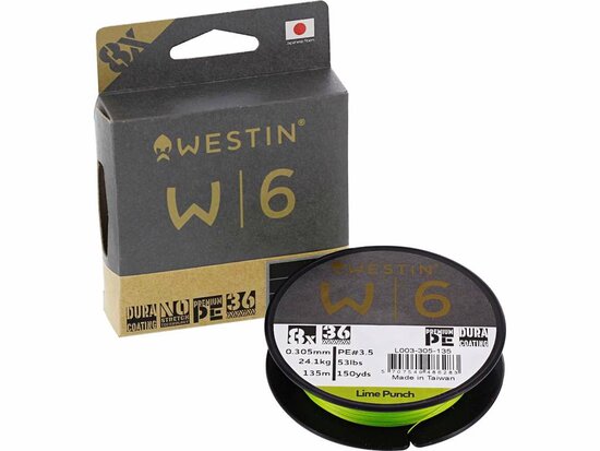 Westin Fishing W6 8 Braid Lime Punch (0.305mm 135m 24.1kg) goudvoorn