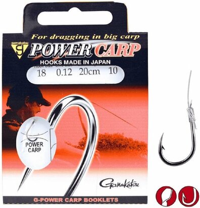 Gamakatsu Power Carp Booklet (haak 18/line 0.12mm) goudvoorn