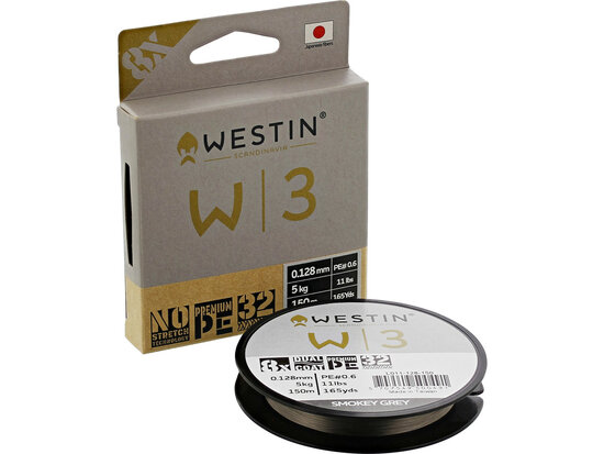 Westin Fishing W3 8 Braid Smokey Grey (0.148mm 150m 6.1kg) goudvoorn