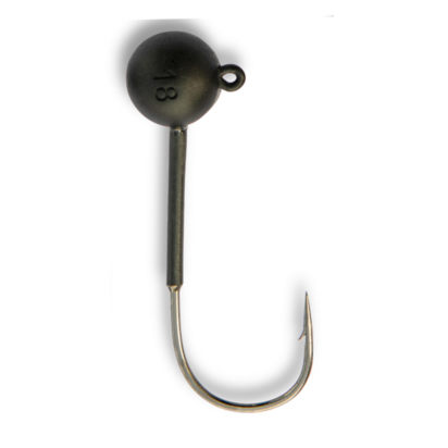 Toppies Tungsten Jighead ball BIG Black Matt haakmaat 3/0 14gr