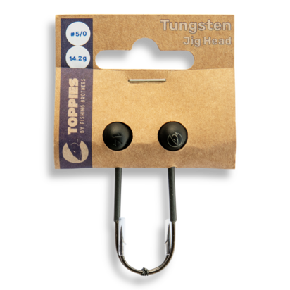 Toppies Tungsten Jighead ball BIG Black Matt haakmaat 5/0 14gr