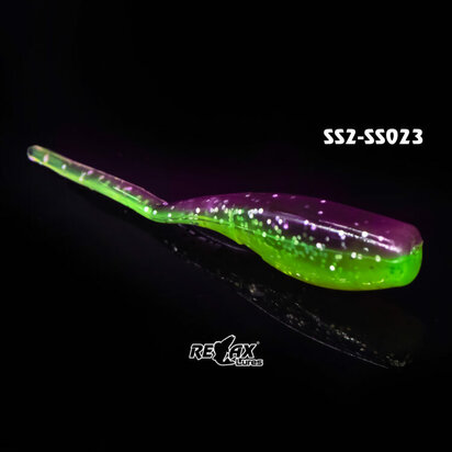 Relax Lures Stinger Shad 2 Purple Green Glitter (4.5cm)