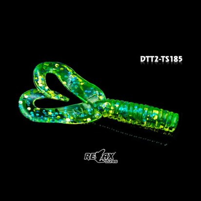Relax Lures Twister DTT Transparant Green Glitter (4.5cm)