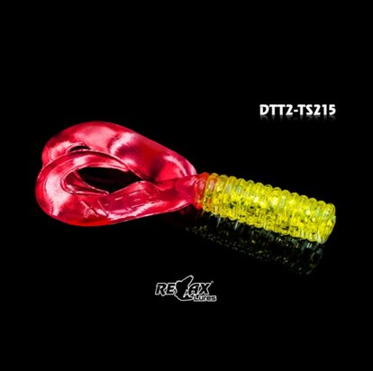 Relax Lures Twister DTT Yellow Red Glitter (4.5cm)