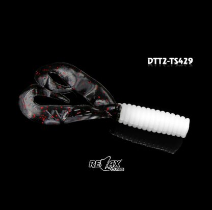 Relax Lures Twister DTT White Black Glitter (4.5cm)