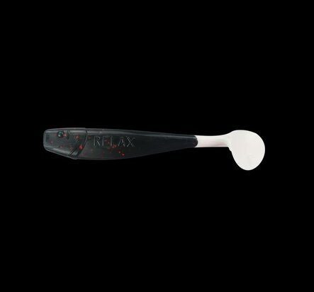 Relax Lures Kingshad 4 Black White Tail Red Glitter (10cm)