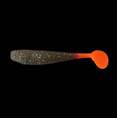 Relax Lures Kingshad 4 Motoroil Glitter Orange Tail (10cm)