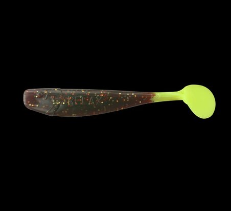 Relax Lures Kingshad 4 Motoroil Glitter Yellow Tail (10cm)