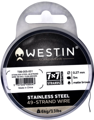 Westin Stainless Steel 49- Strand Wire (5m) goudvoorn