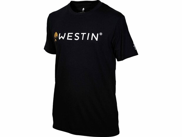 Westin Fishing original T-shirt M zwart goudvoorn