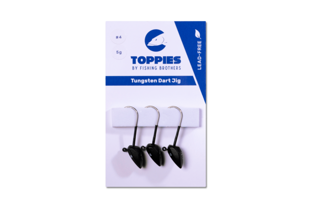 Toppies Tungsten Jighead Dart Black Matt haakmaat 1 7gr