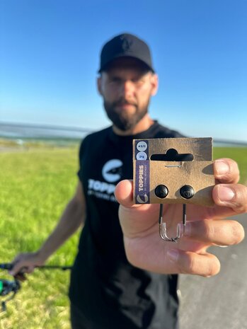 Toppies Tungsten Jighead ball BIG Black Matt haakmaat 7/0 14gr