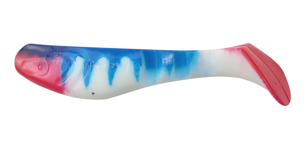 Relax Lures Kopyto 3 Blue Stripes Red White Red Tail (8cm)
