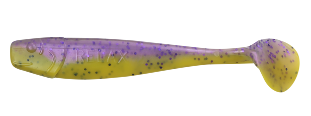 Relax Lures Kingshad 4 Purple Yellow Blue Glitter (10cm)
